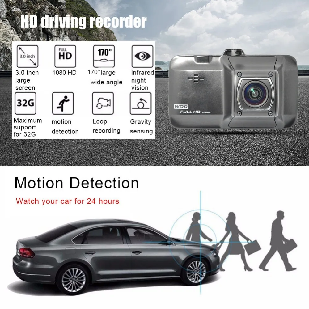 Новые 3 дюймов Dash Cam автомобиля G-Сенсор HD Автомобильный Камера вождения Регистраторы 140 Широкий формат приборной панели автомобиля тире Камера режим парковки автомобиля Dvr
