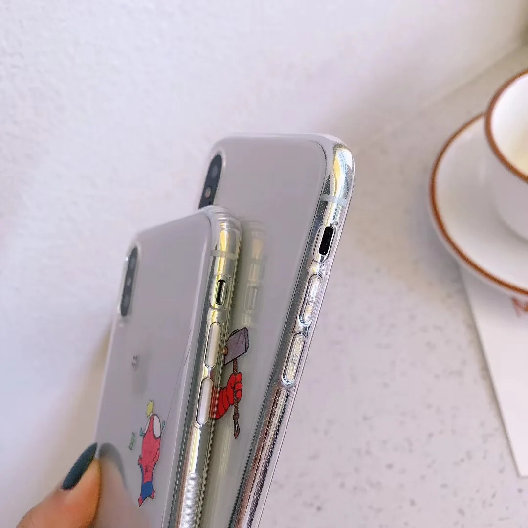 Американский бренд мультфильм Marvel Мстители чехол для Apple IPhone X XS Max Xr 7 8 6 s Plus