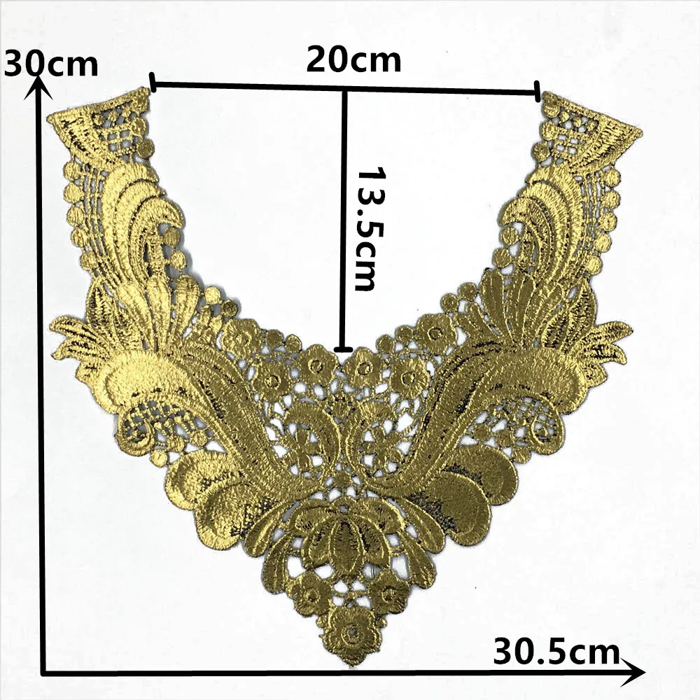 Изысканная вышивка кружевной воротник венецианская аппликация Вышитое декольте