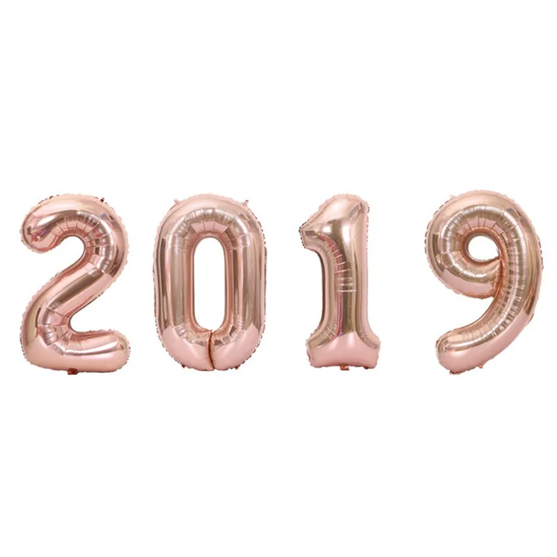 16 32 40 дюймов цифры воздушные шары гелиевый фольгированный шар серебряные розовые
