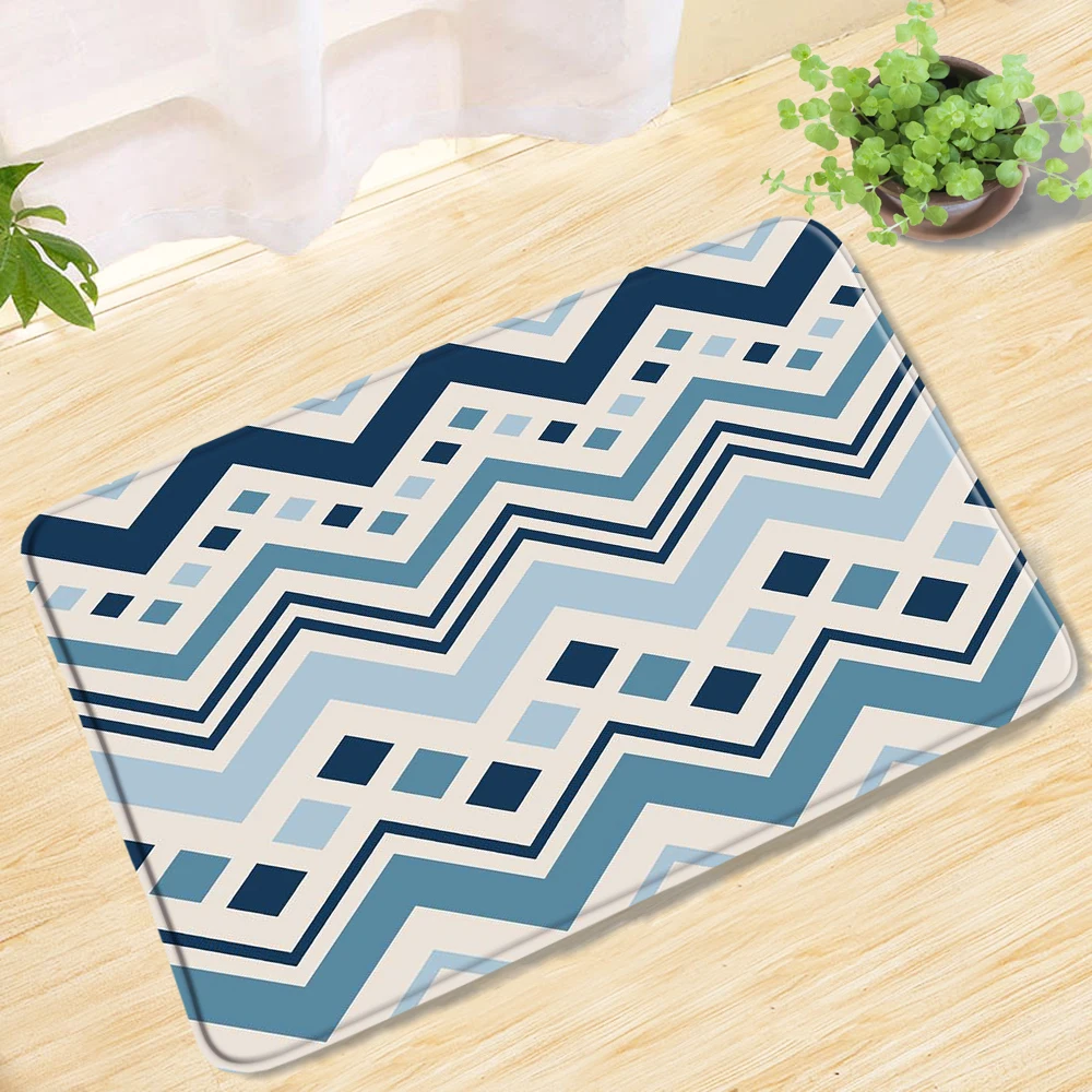 

Bohemian Ethnic Pattern Ripple Bath Mats Non-Slip Entrance Door Mat Bathroom Rug Toilet Carpet Home Decor Bathroom Products