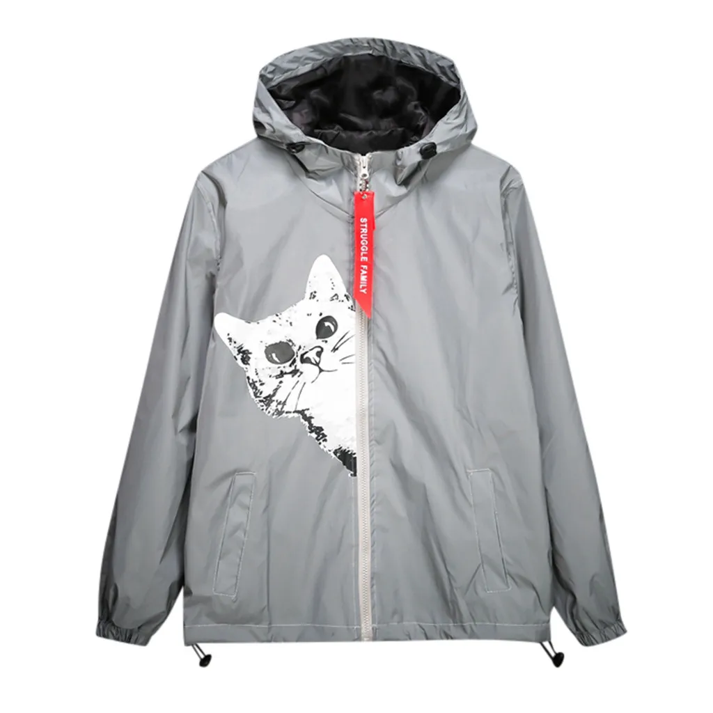 Модная мужская и женская Светоотражающая куртка Feitong ветровка в стиле Харадзюку