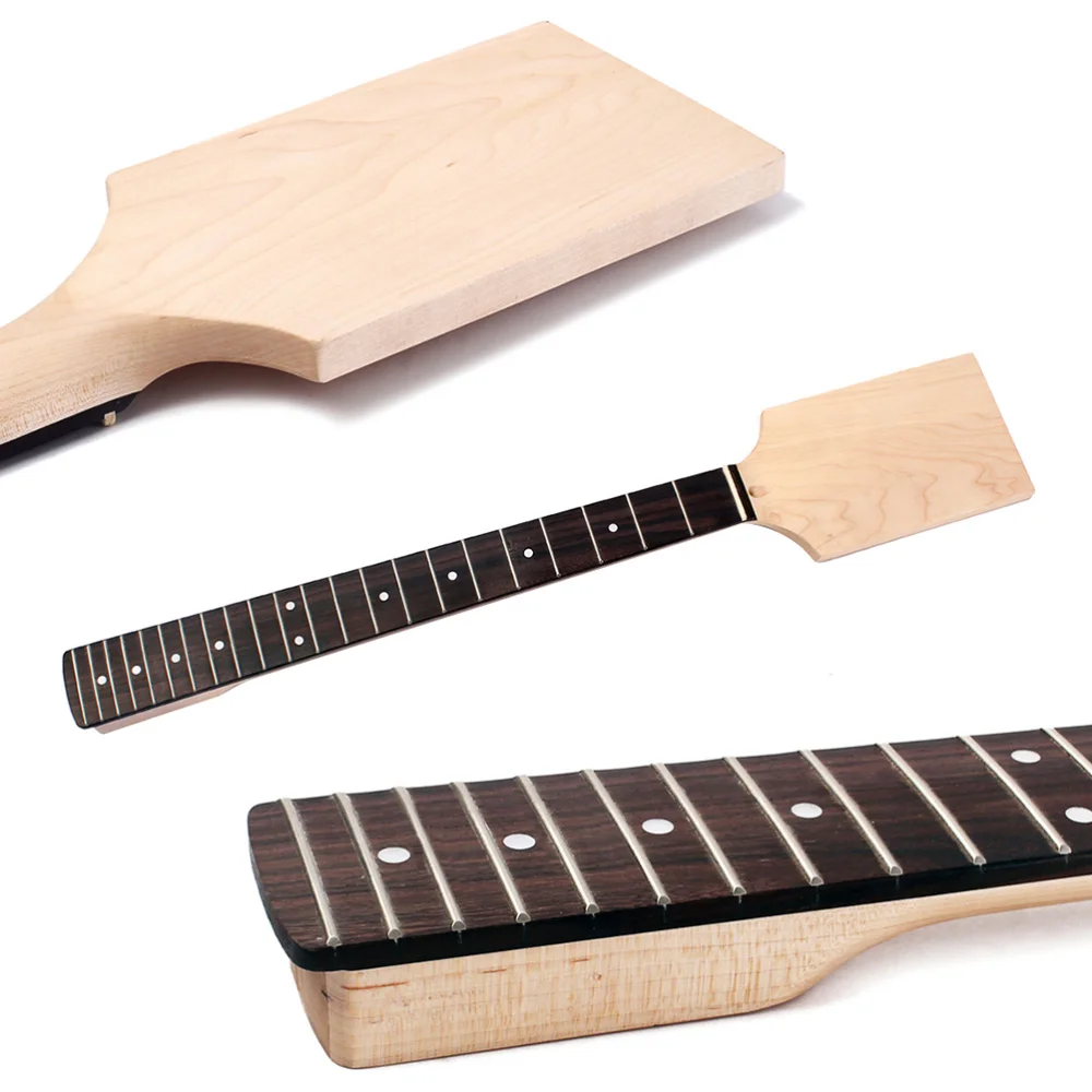 

22 Frets Dot Inlay DIY Maple Guitar Neck Paddle Headstock Electric Guitar Replacement