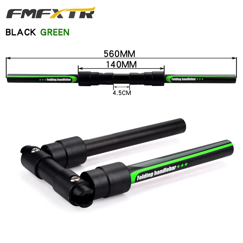 green 25.4 31.8X560 MTB складной руль для велосипеда, алюминиевый сплав, Диаметр 31,8/25,4 мм, шоссейный складной велосипед, плоские аксессуары, руль - Цвет: green 25.4 31.8X560