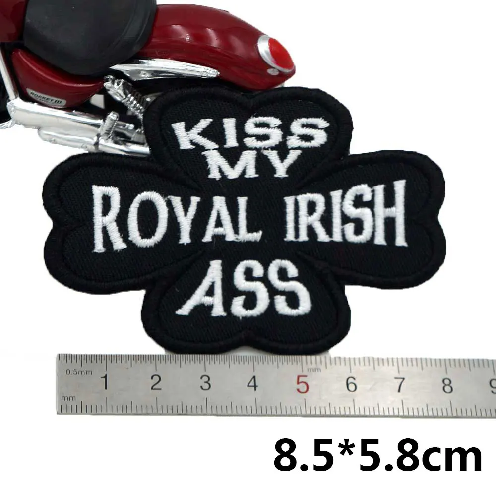 Поцелуй меня королевской ирландской в название нашивка виде этикетки с нашивкой