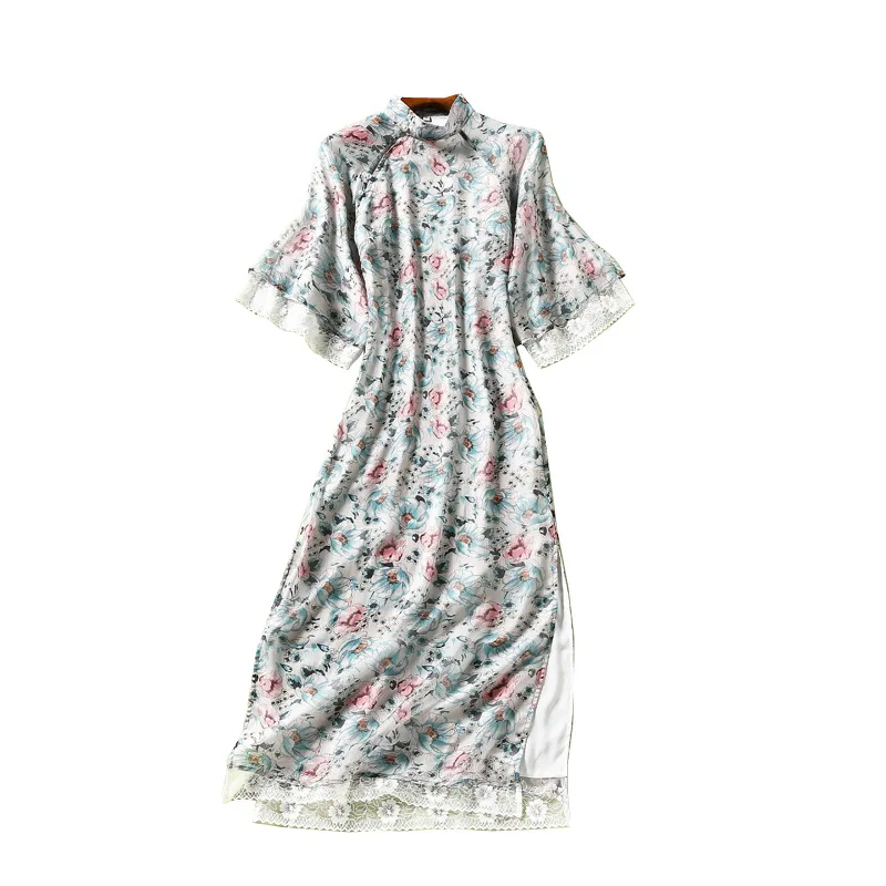 

2021 DLX 19-27 cheongsam qipao dress modern cheongsam linen plus