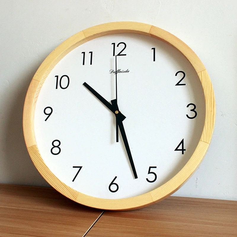 

Большие настенные часы из дерева, тихие, в скандинавском стиле, минималистичные цифровые часы, электронный механизм, часы Sciane, домашний деко...