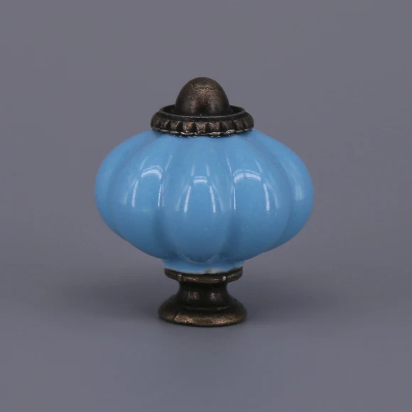 Light Blue 1 шт. Красочные керамические ручки для комода, ручки для выдвижных ящиков, дверная ручка для шкафа, антикварная ручка в деревенском стиле, кухонная фурнитура - Цвет: Light Blue