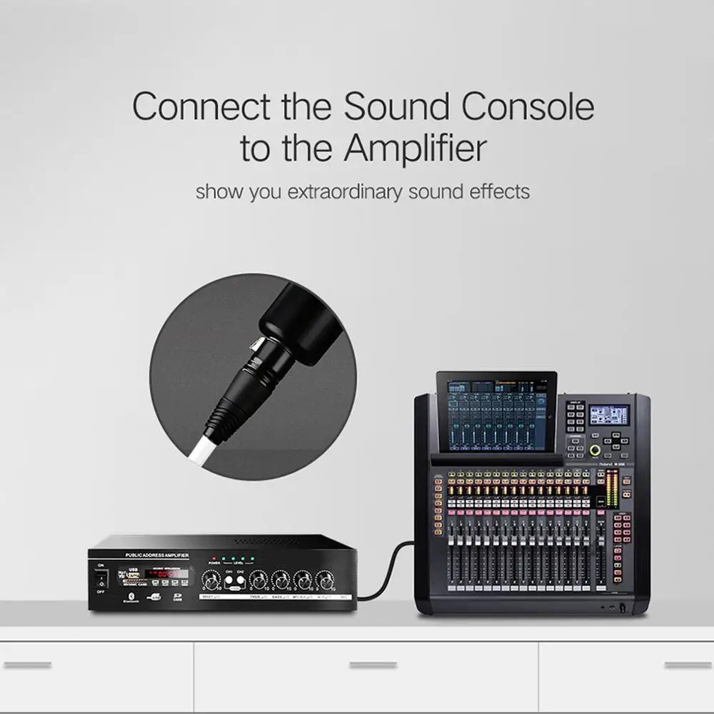 

Super Long Durable Use XLR Female to Male XLR Mic Cable Black Copper microphone cable adaptor