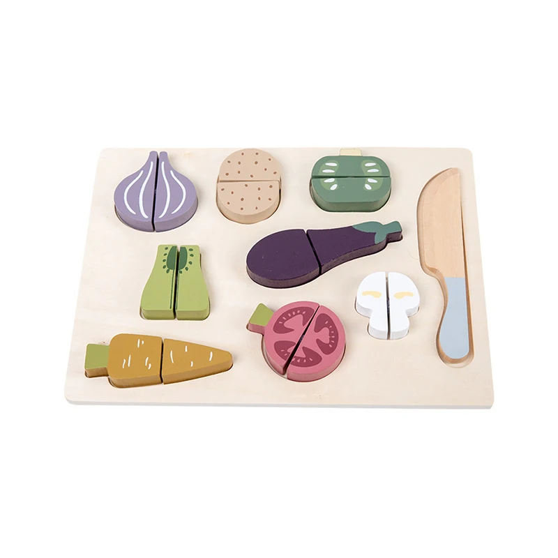 

10Pcs Kitchen Simulation Game Wooden Kitchen Simulation Toy Hook Loop Kitchen Cutting Toy Educational Toy For Infants Children