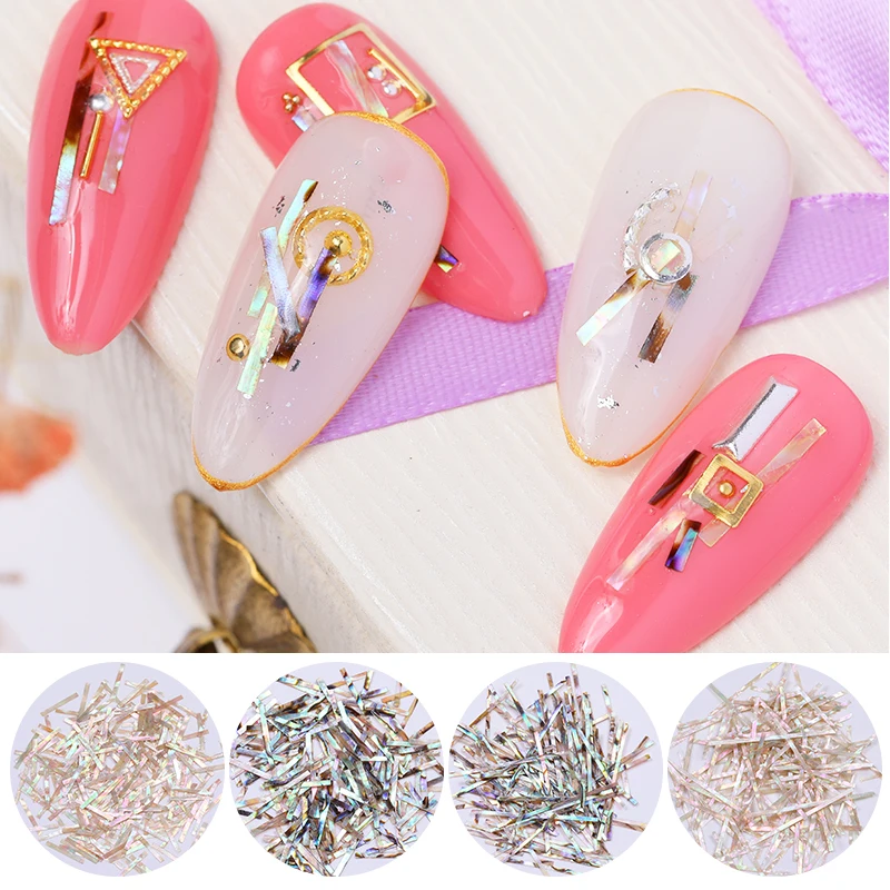 100 ~ 200 штук пакет прямоугольные ракушки ломтик 3D украшения для ногтей красочные