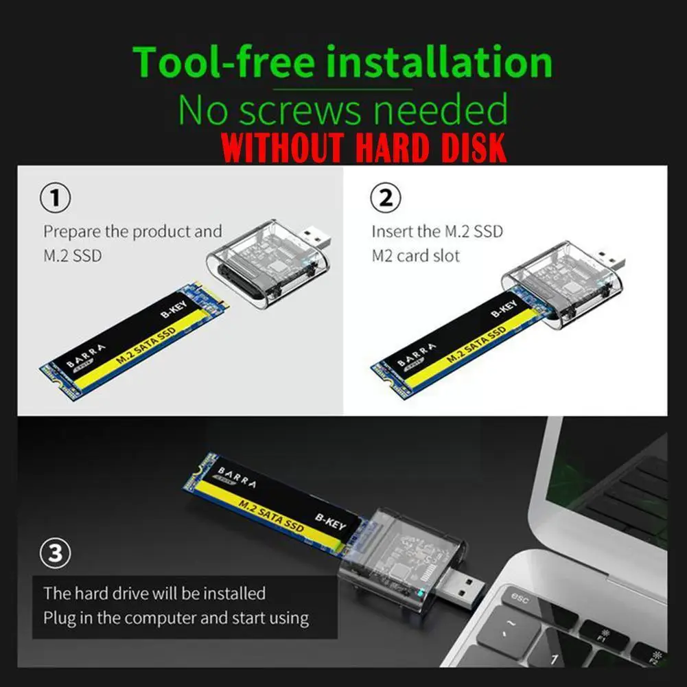 

External Enclosed Hard Drive Enclosure USB3.0 Gen1 Protocol State NGFF SATA Hard M.2 SSD Enclosure Drive Mobile S0C1