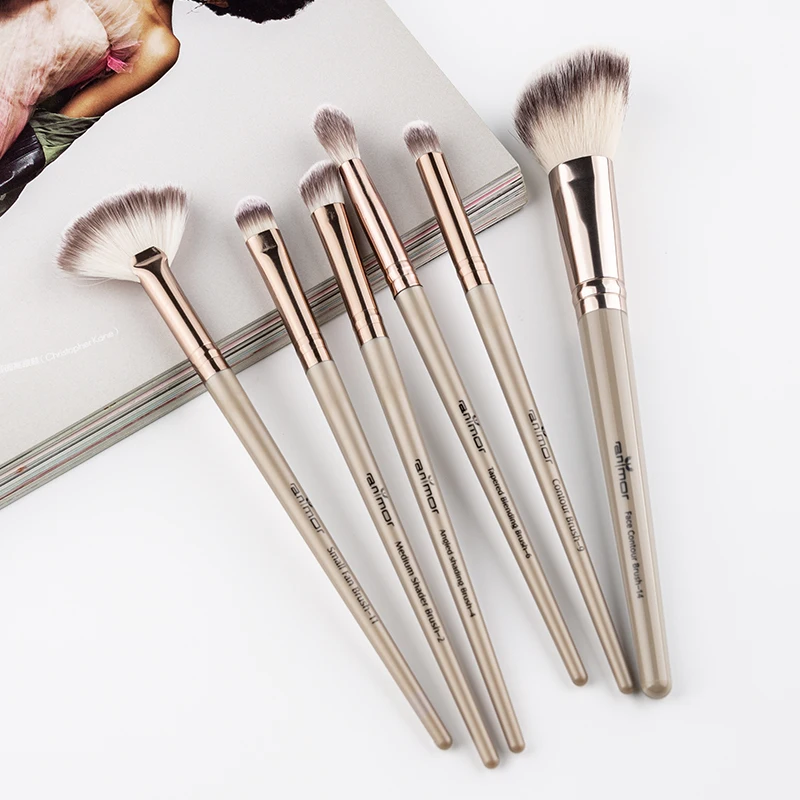 Anmor 6 шт. набор кистей для макияжа Подводка глаз ресницы бровей Профессиональные