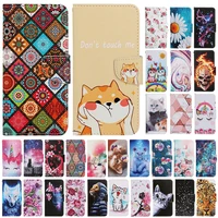 leather case for iphone 13 case cute painted wallet flip stand cover on for iphone 13 pro max 13pro phone cases 13 mini coque