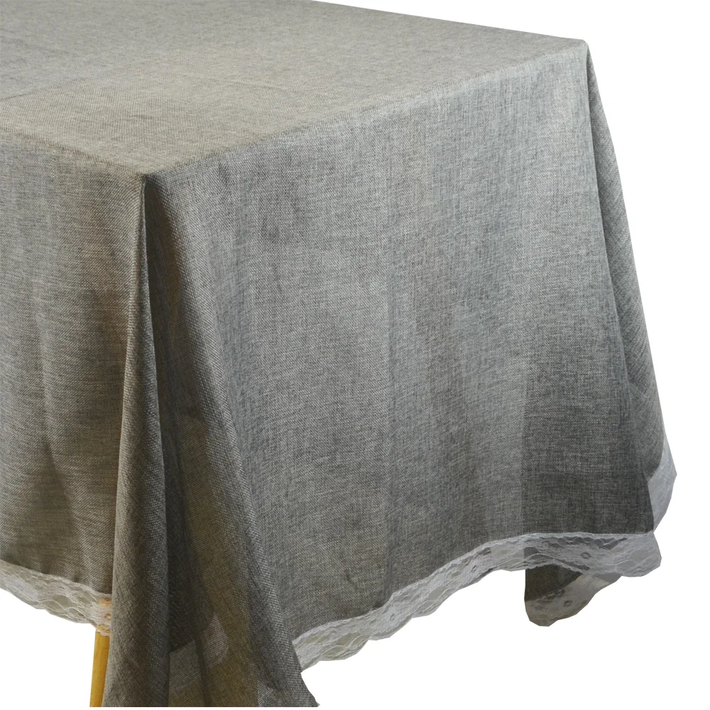 Круглый Серый цвет хаки имитация льна хлопок обеденный чайный столик покрытие