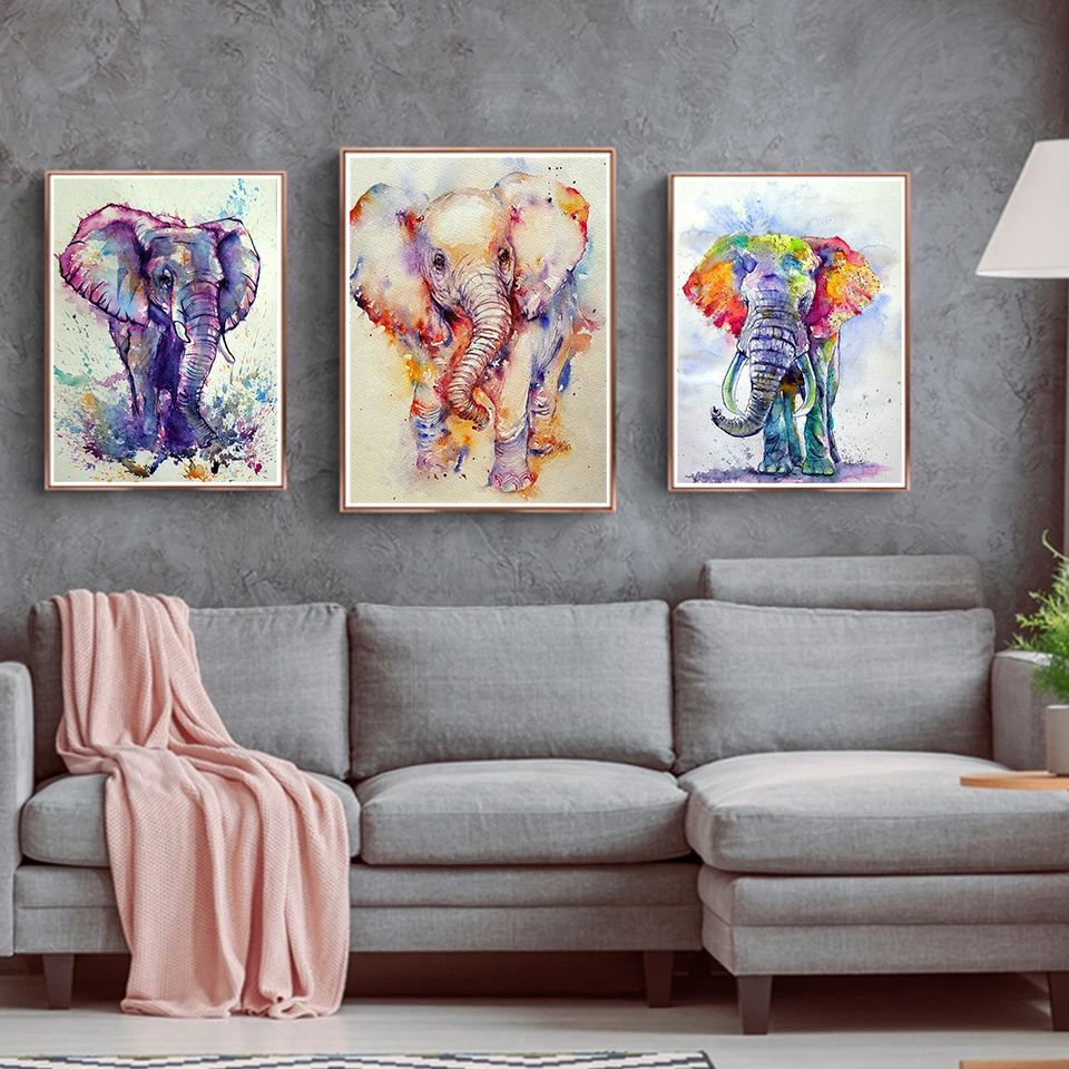 

5D Diamond Painting Animal Elephant Diamond Embroidery Cross Stitch Kit Mosaic Picture DIY Home Decoration Rhinestone Craft Gift