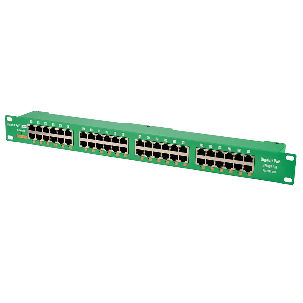 Активный Инжектор PoE 802.3af 802.3at с 24 портами Gigabit Power over Ethernet без источника питания: