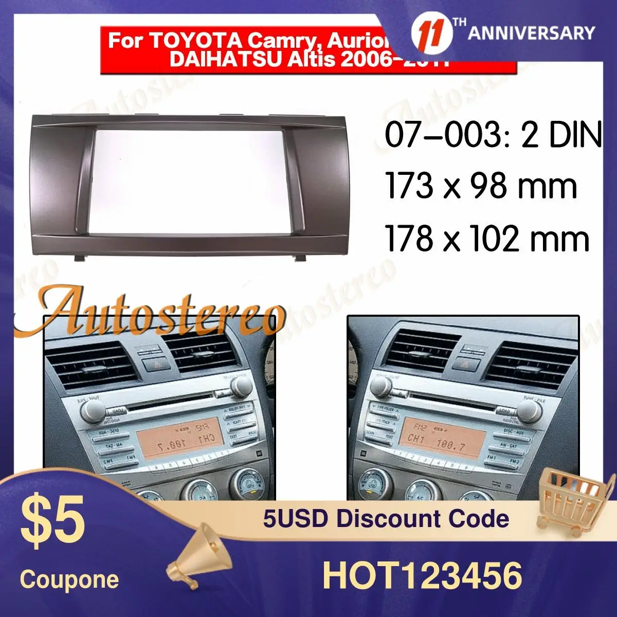 

Автомобильная аудиосистема ZWNAV, рамка объемного звучания для TOYOTA Camry Aurion Altis 2006-2011 панель GPS, монтажная рамка
