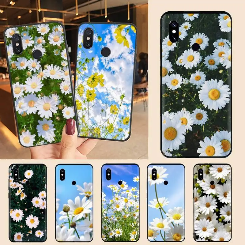 

Wild chrysanthemum daisy flowers Phone Case For Xiaomi Redmi note 7 8 9 t max3 s 10 pro lite Luxury brand shell funda coque