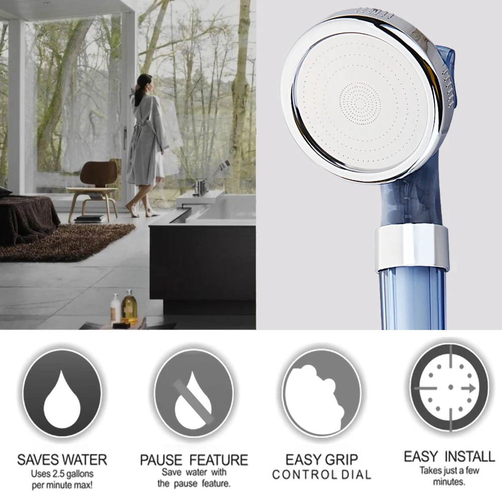 

Pressurized Bath Shower Head Jetting Shower Head High Pressure Water Saving Adjustable Bathroom Accessories Shower Set Bathroom
