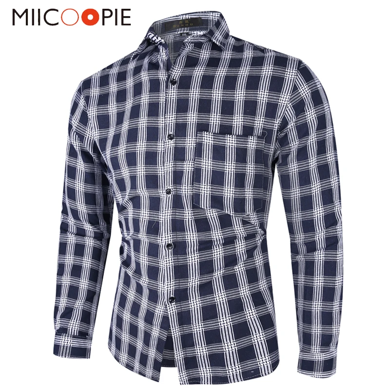 

Multiple Plaid Shirt Men Slim Fit Longsleeve Casual Mens Print Shirts High Quality Business Korean Camisa Social Masculina