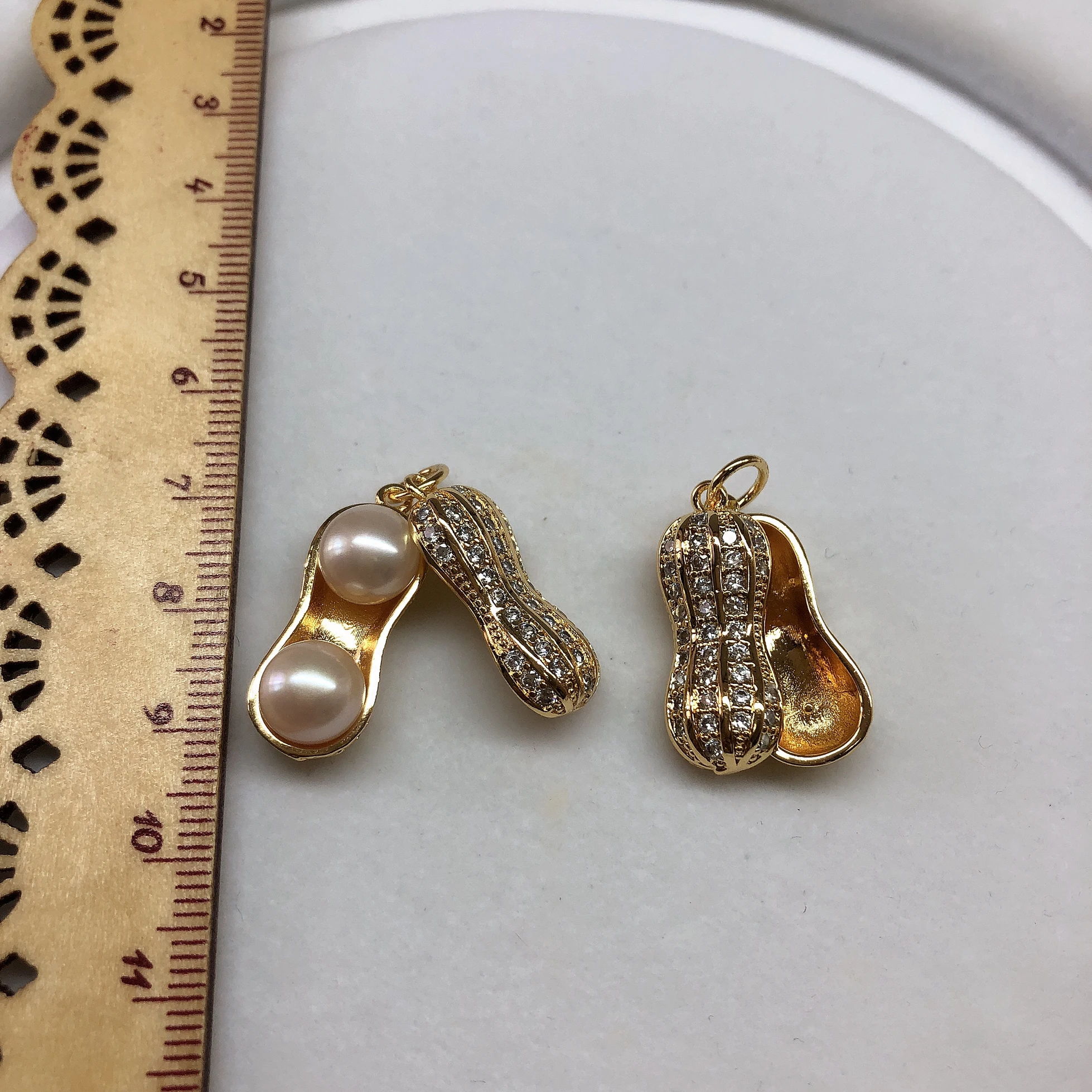 Два PAERL не кулон арахис база поиска настройки ювелирные Фитинги запчасти