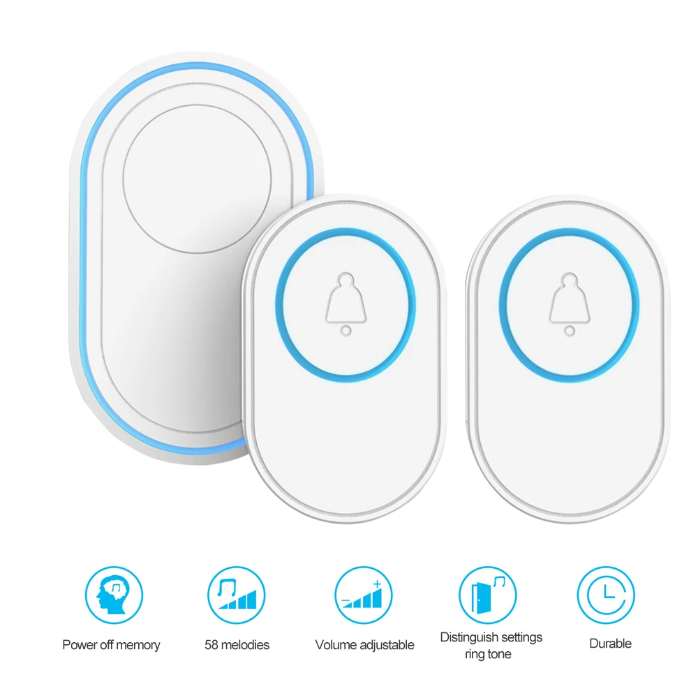 Беспроводной дверной звонок с Wi Fi и светодиодсветодиодный подсветкой 58