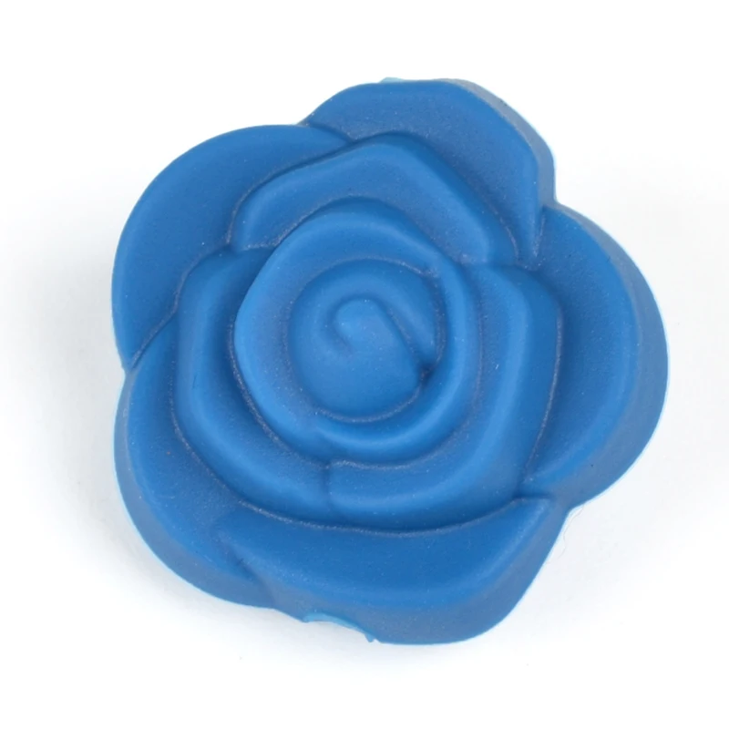 vivid blue LOFCA, 50 шт в наборе, двойной уход за кожей лица силиконовые в форме цветка бусины Роза прорезывания зубов очаровательный Прорезыватель для зубов, жевательная резиновая горячая Распродажа Цепочки и ожерелья мягкая жевательная игрушка в подарок - Цвет: vivid blue
