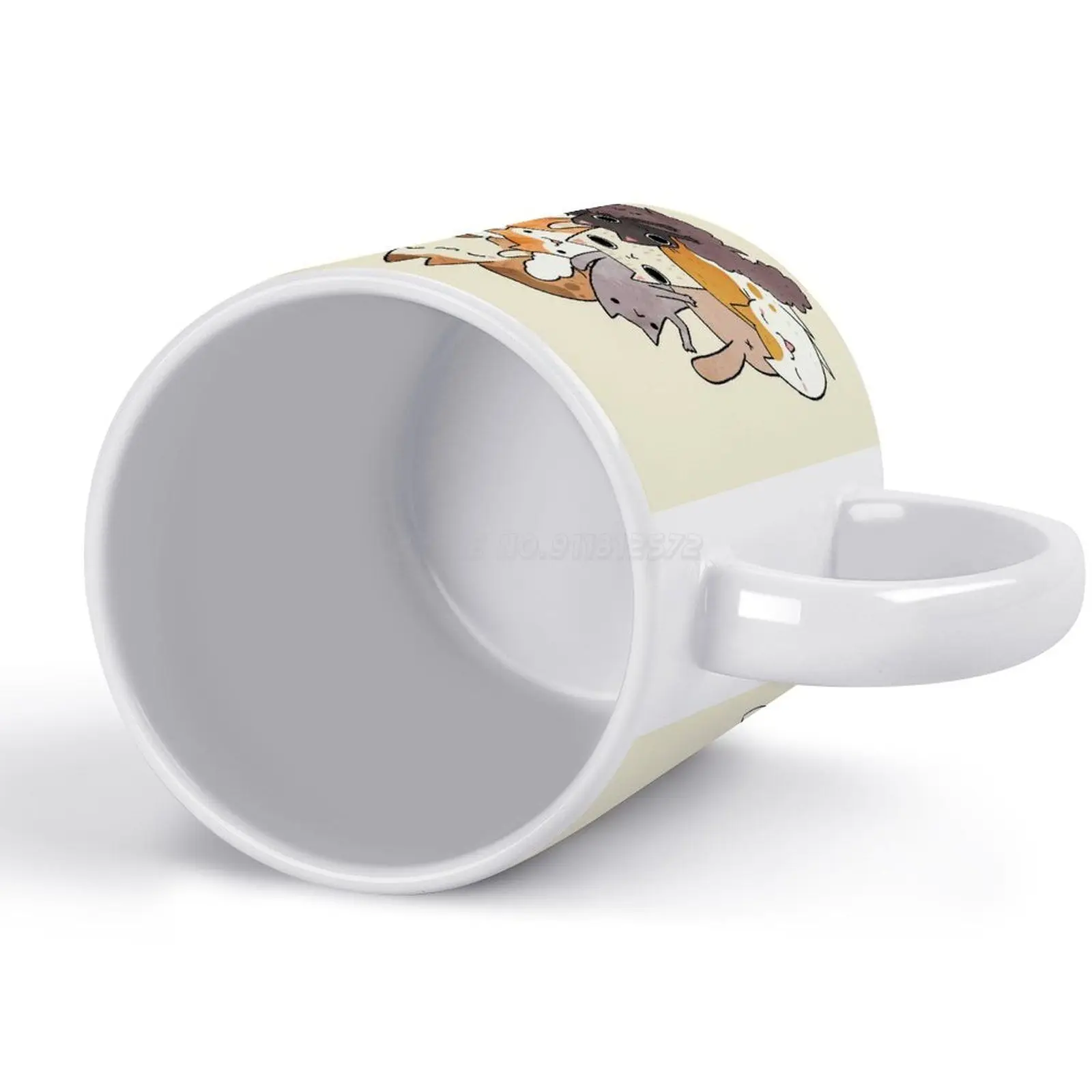 Керамическая белая кружка Pile-o-cat версии 2.0 объёмом 330 мл для кошек, любителей кошек и котят, подходит для кофе и чая в послеполуденное время и на Рождество.