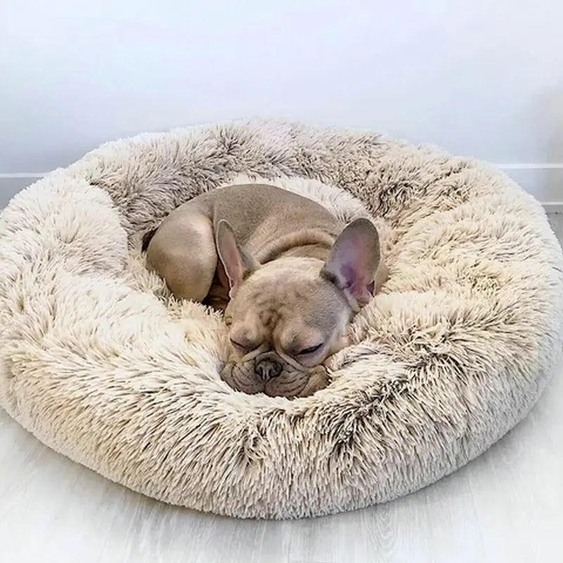 

Dropship Faux Fur Dog Beds Orthopedic Donut Cat Pet Bed for Dropship Cama Perro Dogs - Self Warming Indoor Round Pillow Cuddler