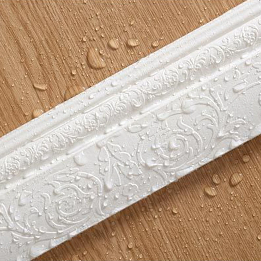 Durable Self-Adhesive PVC 3D Skirting Sticker Foot Line Frame Wall Decal Background Home Decor for TV Lines | Дом и сад