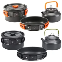 camping cookware kit outdoor aluminum cooking set water pot pan sets travelling hiking picnic bbq ultralight tableware equipment