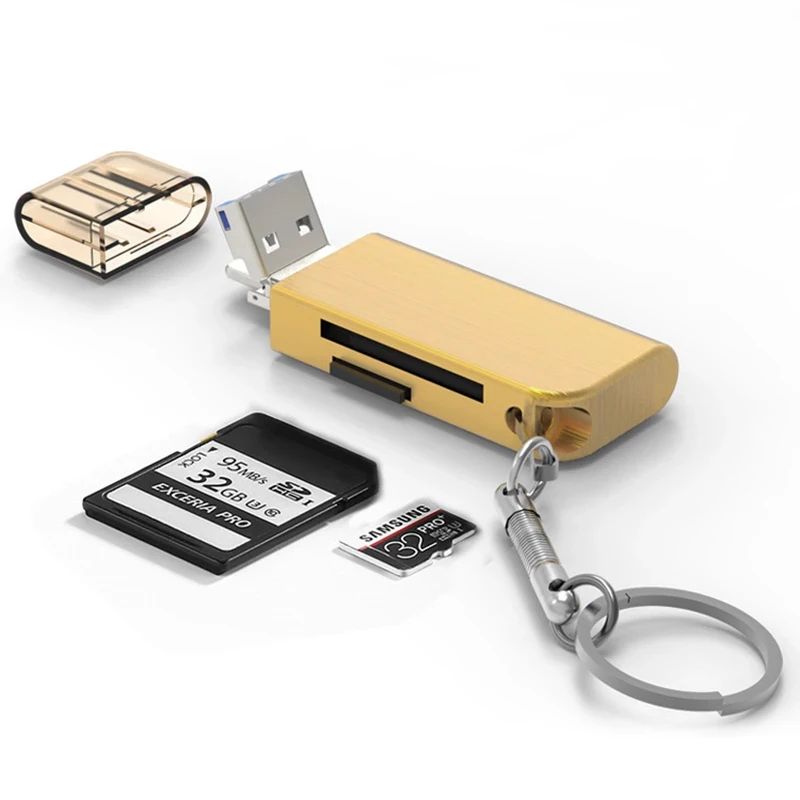 Кардридер UTHAI C77 2 в 1 устройство для чтения TF/SD карт USB 3 0 Lightning металлический корпус