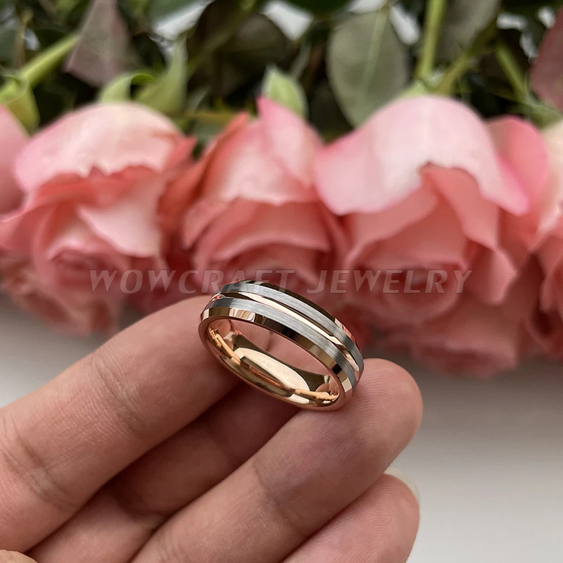 Обручальное кольцо для мужчин и женщин обручальное из карбида вольфрама с