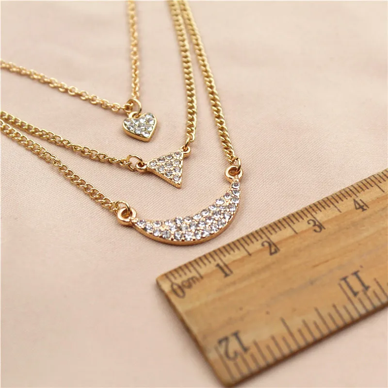 

New combination set necklace crystal geometry minimalist atmosphere