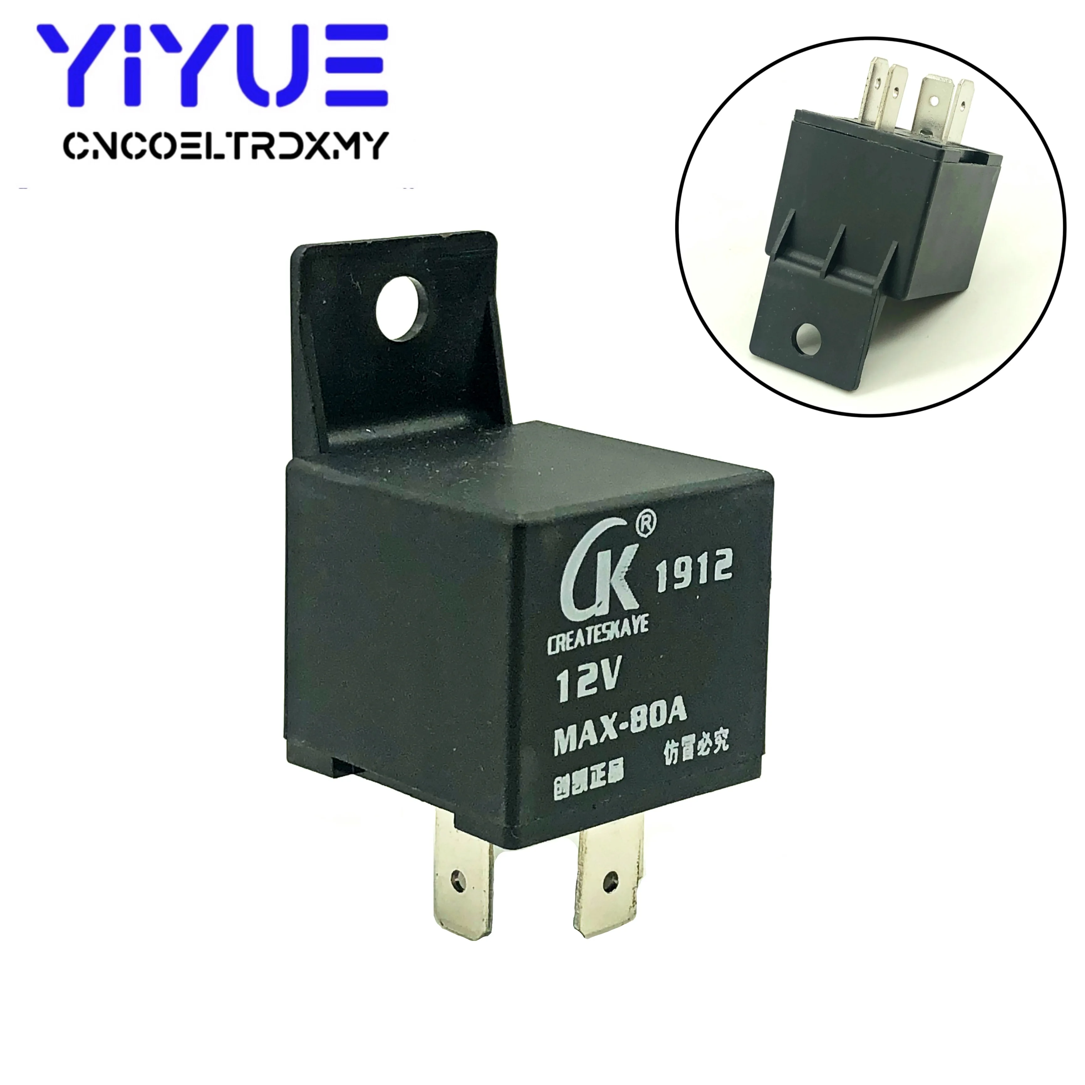 

4 Pin MAX-80A Waterproof Car Relay Long Life Automotive Relays CK Normally Open DC 12V Relay for Head Light