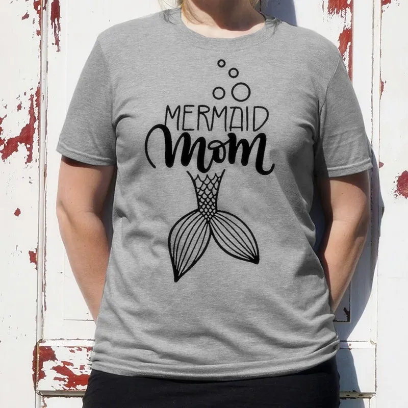 

Women Mermaid Mom Top Hipster Casual Ladies Graphics Streetwear Short Sleeve Summer Trendy Aesthetic Tee Funny T-Shirt