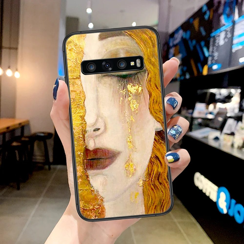 

Art Gustav Klimt Painting Phone Case For Samsung Galaxy Note S 8 9 10 20 Plus E Lite Uitra black Funda Painting Hoesjes 3D Coque