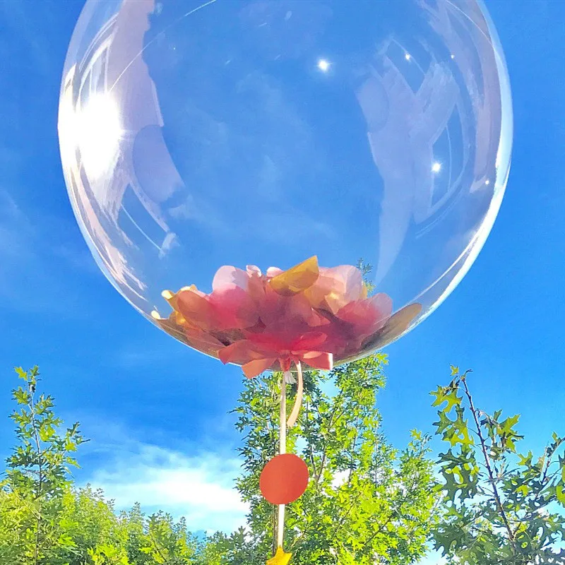 1PC 10/18/20/24/36 InchHelium Bobo Balloons Transparent PVC Balloon Birthday Party Decoration Air Balloons Wedding Decor Favors