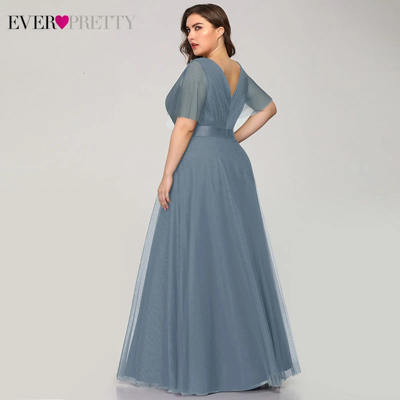 Вечерние платья размера плюс Ever Pretty EP07962 А-силуэт v-образный вырез короткий рукав женские длинные вечерние платья Abendkleider Vestido Comprido