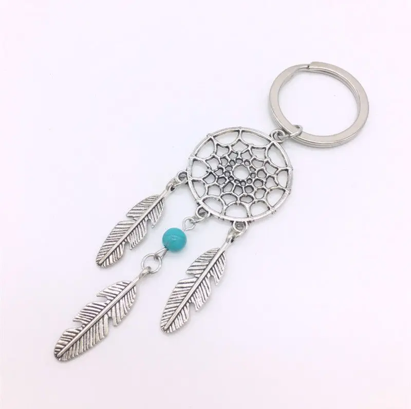 

Bohemian Feather Dream Catcher Keychain Lady Retro Indian Wind Keychain Bag Car Tassel Pendant Key Ring Jewelry Wholesale