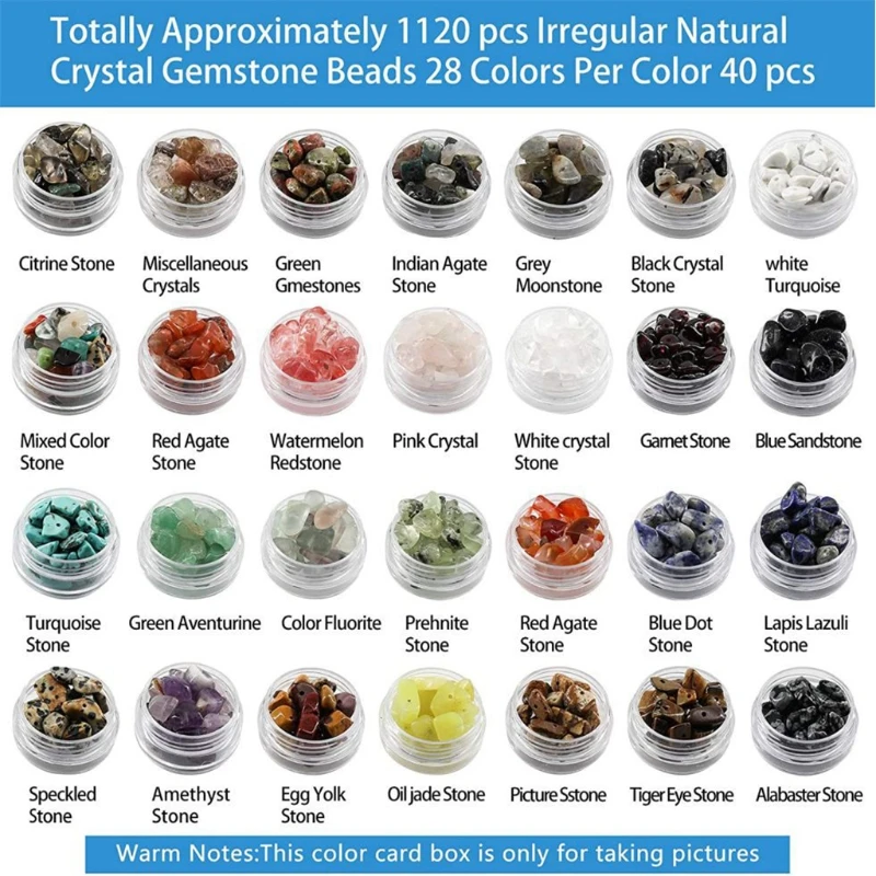 

Natural Irregular Gemstones Beads Kit Jump Rings Ear Hooks Pliers Lobster Clasps C7AE