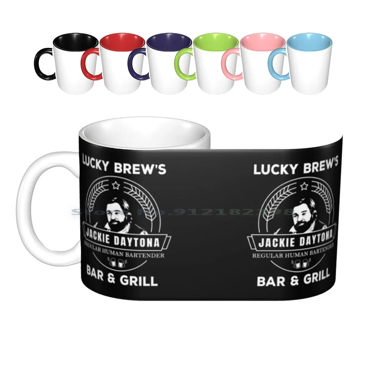 

Jackie Daytona - Lucky Brew's Bar And Grill Shirt - What We Do In The Shadows Ceramic Mugs Coffee Cups Milk Tea Mug What We Do I