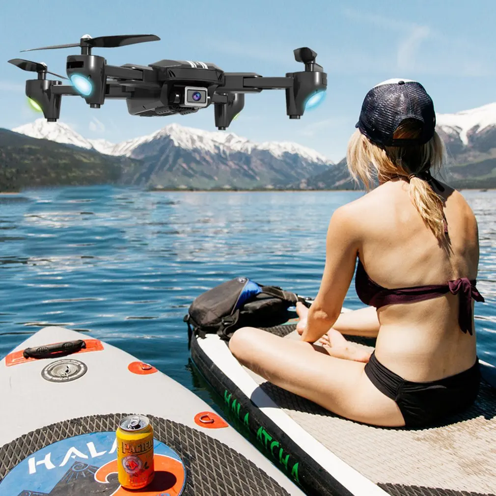 

H168 RC Mini Drones 4K HD Dual 90 degree wide angle Camera WIFI FPV Helicopter With LED Light Foldable RC Quadcopter Dron Toys