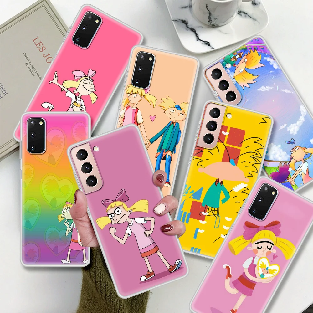 

Hey Arnold Helga Love Case For Samsung Galaxy S20 FE S21 Ultra S10 S8 S9 Plus S10e S10Lite Soft Frosted Phone Coque S7 Funda