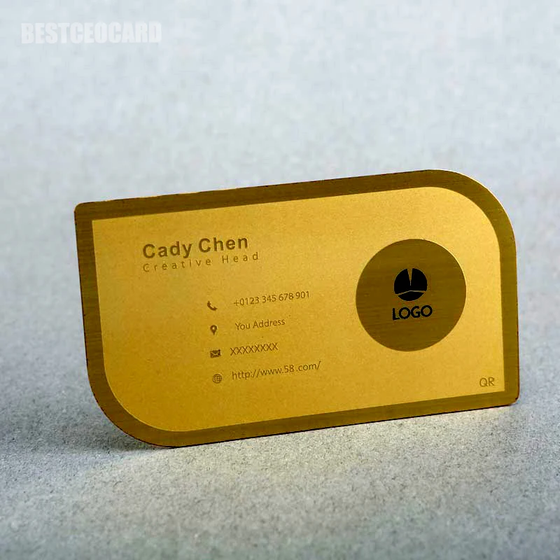 Brushed Metal Business Card Gold Copper Custom Gift VIP Design Print Production | Канцтовары для офиса и дома