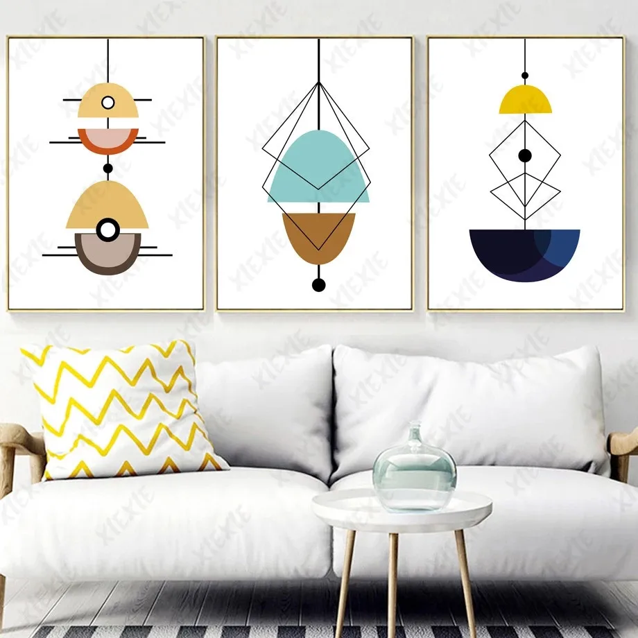 

Modern Geometric Pattern Canvas Painting Poster Line Abstract Wallpaper Print Minimalism Craft Home Office Decoration