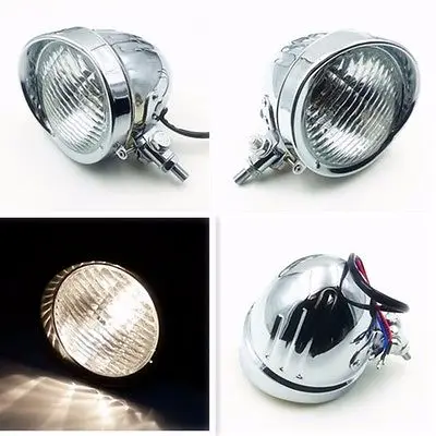 Мотоциклетная стальная фара хромированная лампа дальнего ближнего света для Harley
