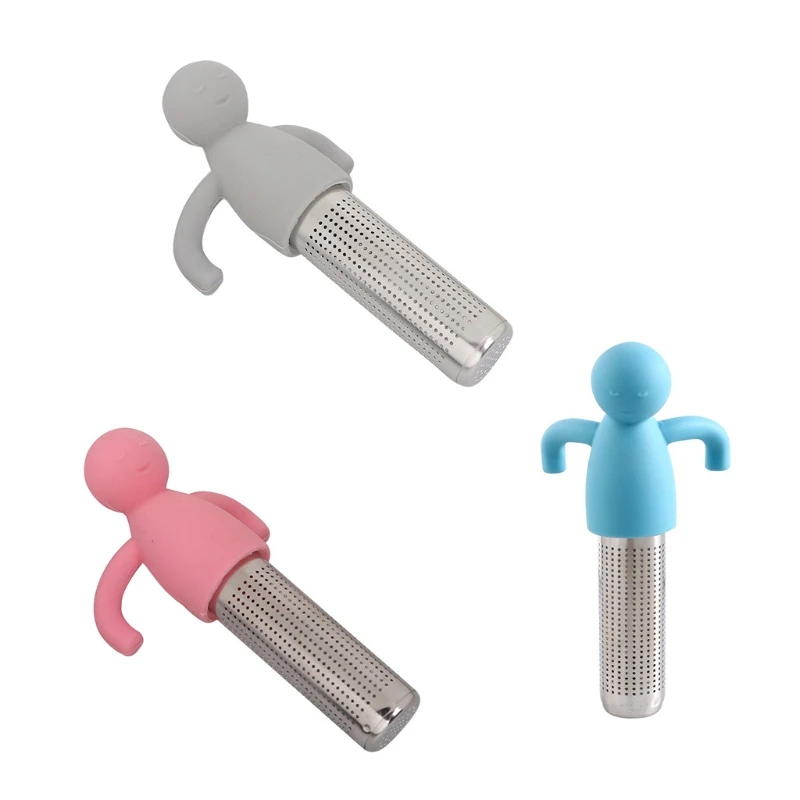 2 предмета Little Man в форме сетки Чай набор фильтров Еда Класс Нержавеющая сталь