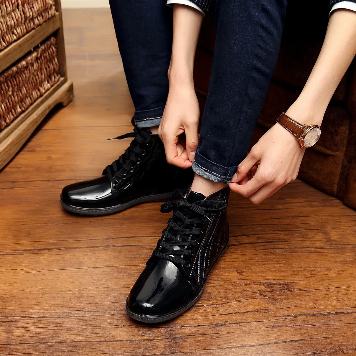 Plus Size Rain Boots Women Winter New Rubber Shoes  for Girls Ladies Walking Waterproof PVC Women Boots Warm  Rainboots